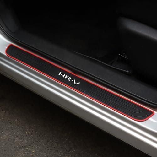 BOYOUS 4PCS PVC Soft Rubber Door Sill Protector AntiDirty Scuff Plate Cover Guard Sills Protector TrimWelcome Pedal Protect for Honda HRV HRV 2023 2024 2025 2026