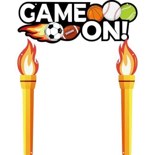 SmoothNovelty 3 Pcs Sports Party Decorations Banner Game on Porch Sign Sports Theme Football Baseball Basketball Entrance Banner with Doublesided Tape for Classroom Decor Sport Celebrating Events