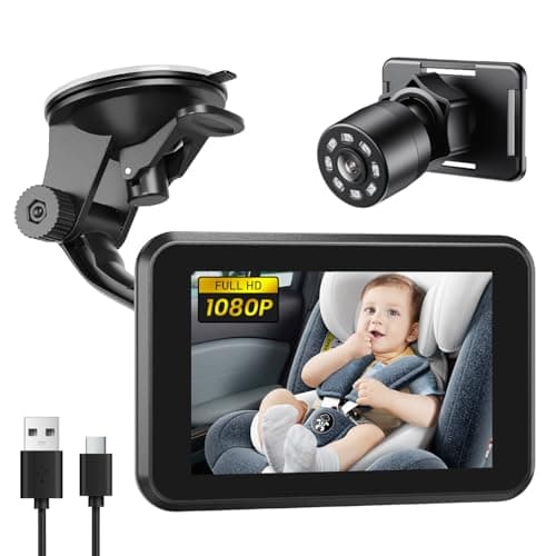 Itomoro Baby Car Camera USB Plug 43 HD Car Baby Monitor with Camera Night Vision Safety Seat Baby Car Mirror for Rear Facing 5 Mins Easy Installation
