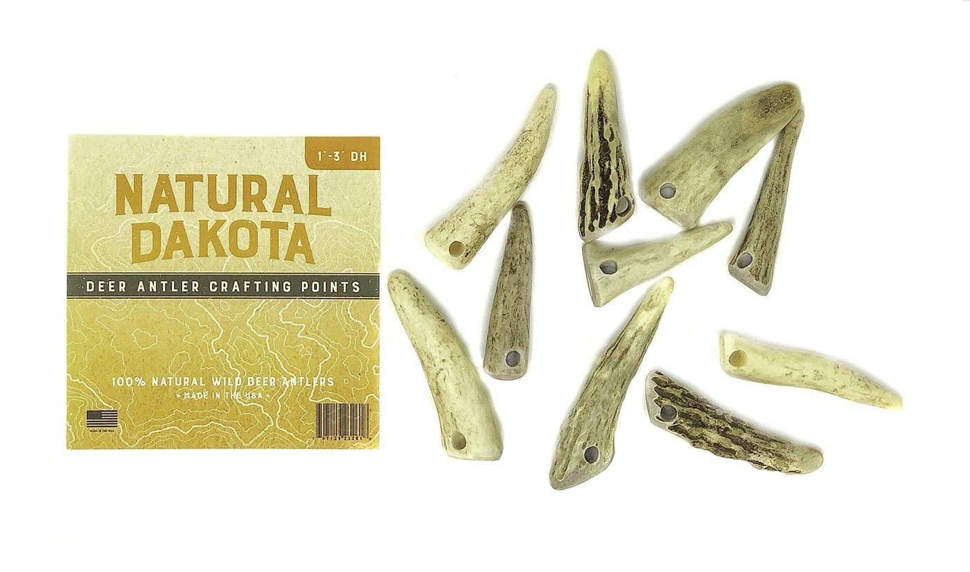 Natural Dakota Deer Antler Crafting Points Jewelry Home Dcor Crafts 13 with Drilled Hole