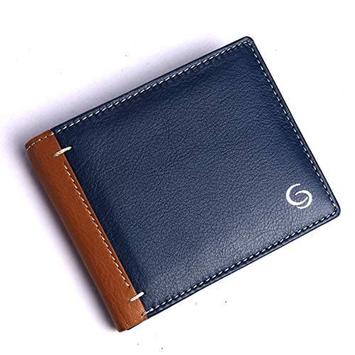 GETOREE Florence Genuine Leather Wallet for Men I 3 Credit/Debit Card Slots I 2 Secret compartments I 1 Coin Pocket & 2 Currency Compartments -Blue