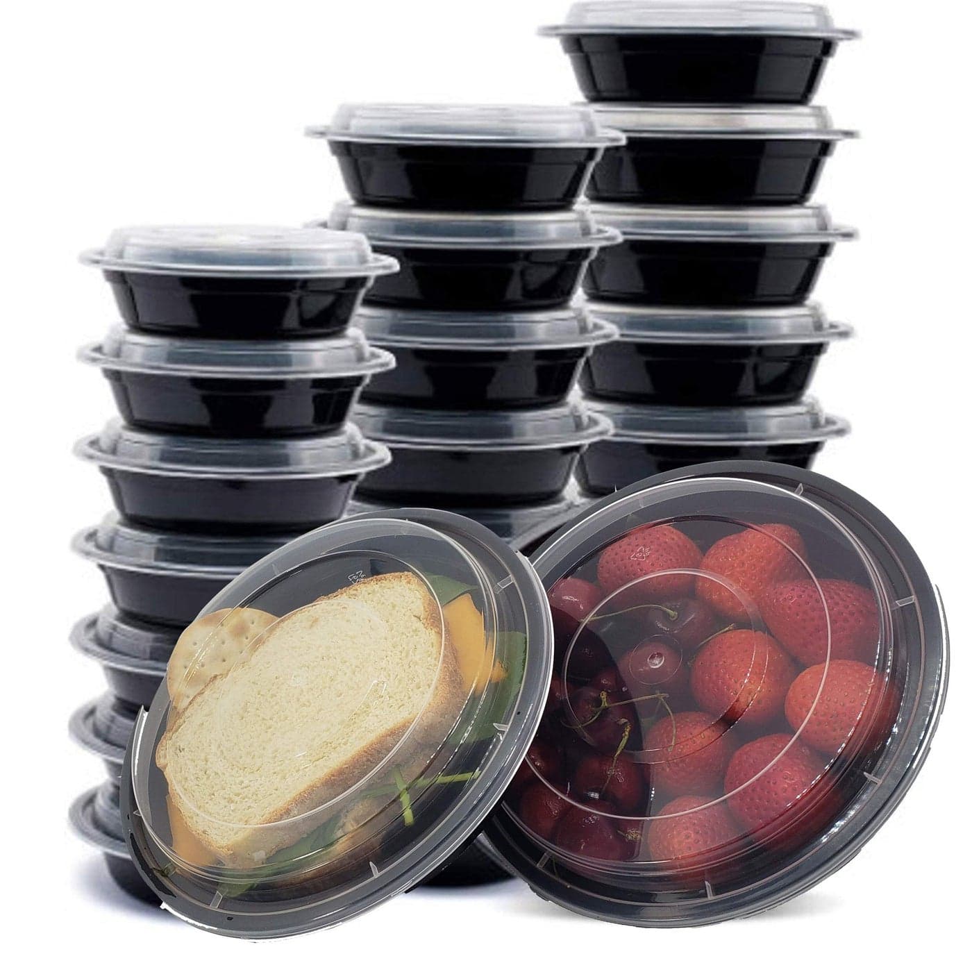 DHG PROFESSIONAL 50 Sets 24oz Meal Prep Containers with Lids Microwavable Plastic BPA free