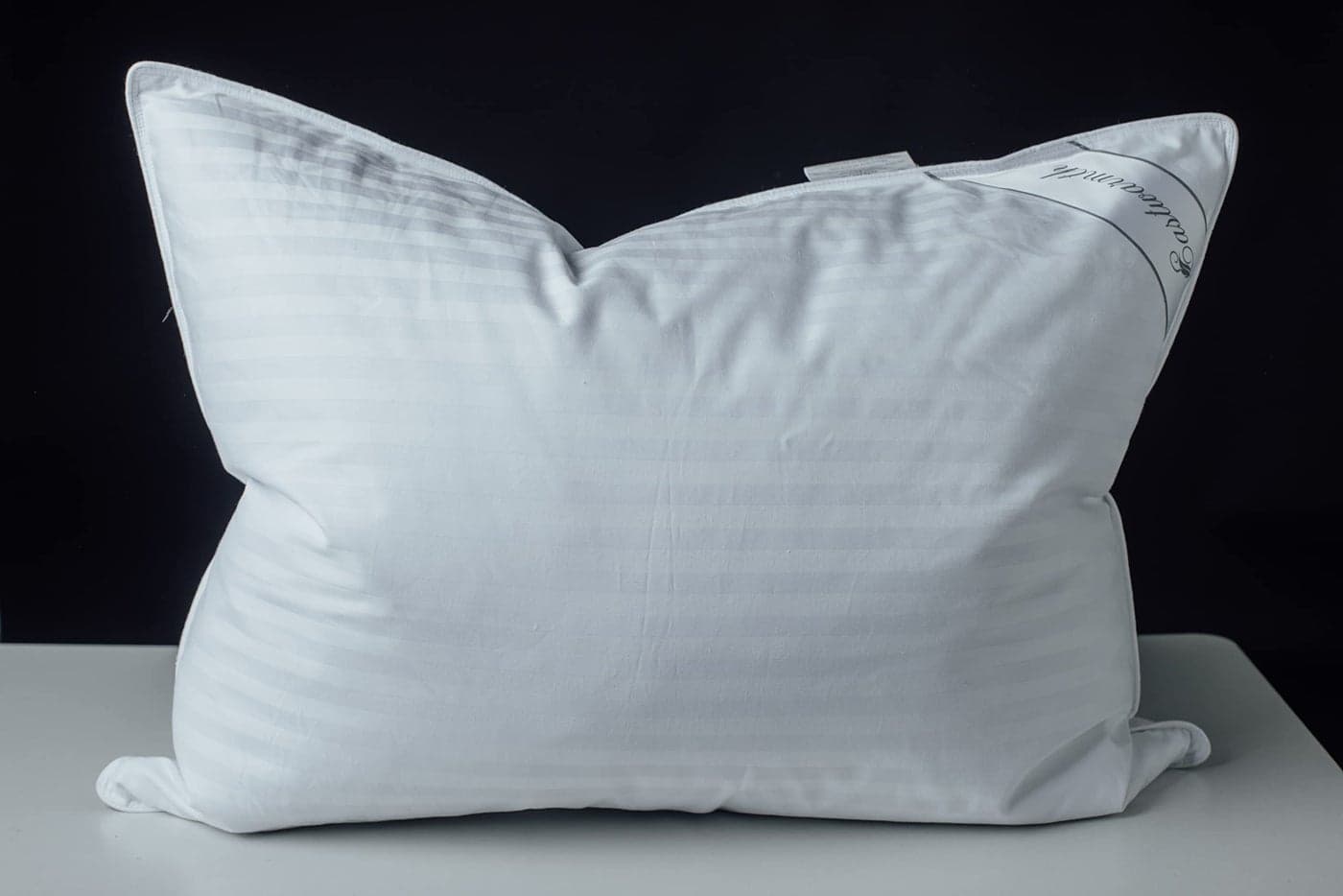 Eastwarmth Goose Down Feather Soft Pillows One Pillow 100 Cotton Supportive Bed Pillow Stripe White Color Standard Size 20x26 inch