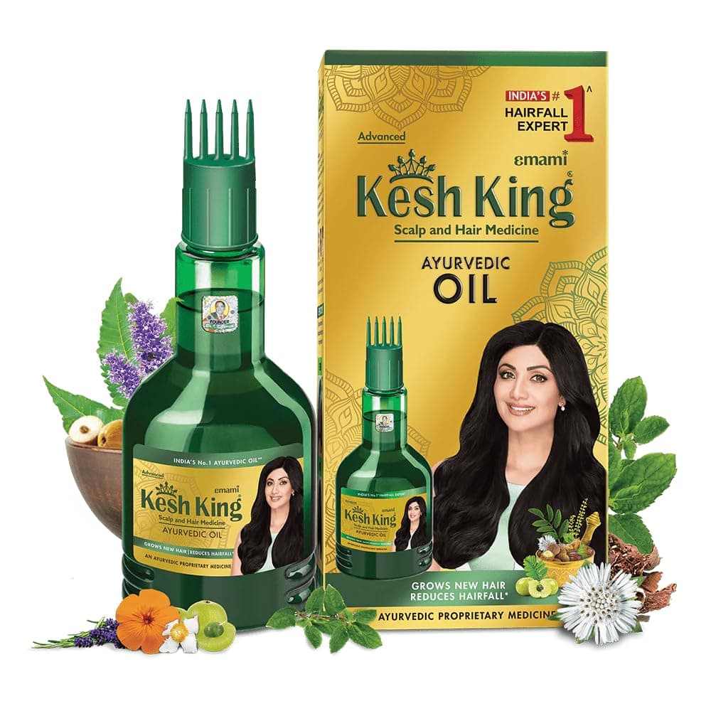 Kesh King Ayurvedic Hair Oil Herbal Oil with Bhringraj Amla Enhance Hair Growth Reduce Hairfall Nourishes Scalp Provides Long Thick Hair 169 Fl Oz50ml