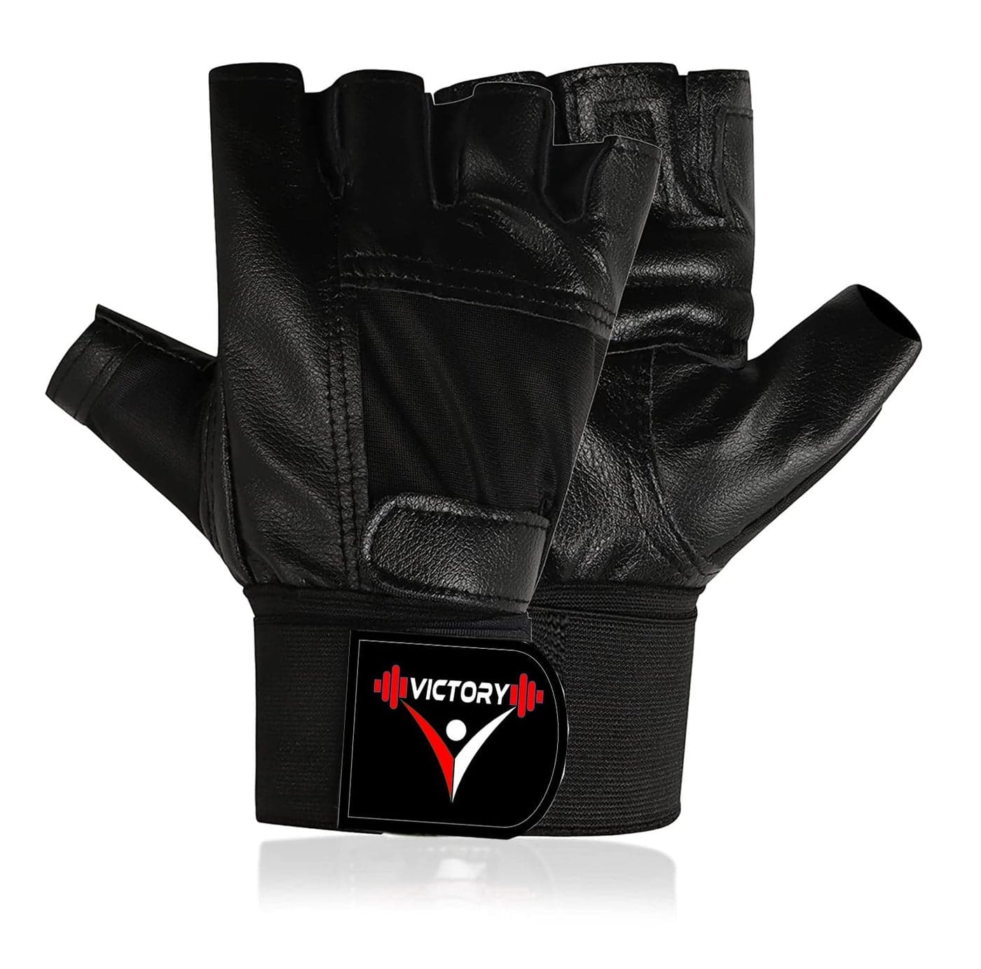 VICTORY Gym Gloves for Men & Women, Weight Lifting Gloves for Gym Workout, Training and Exercise with Pullers, Sport Glove, Fitness Gloves, Hand Gloves - Free Size, Black