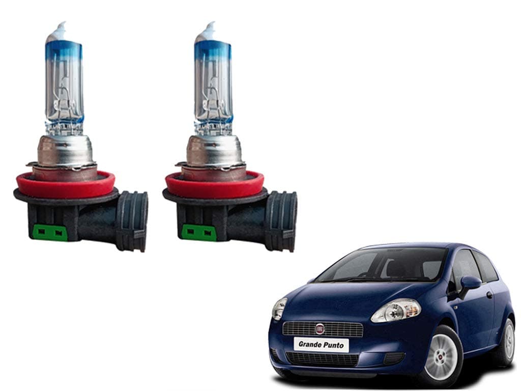 Auto Pearl -Sapphire Series H11 Cool Blue Halogen Head Light Bulb (55W, 12 V, 1 Bulb) Compatible with-Grand Punto