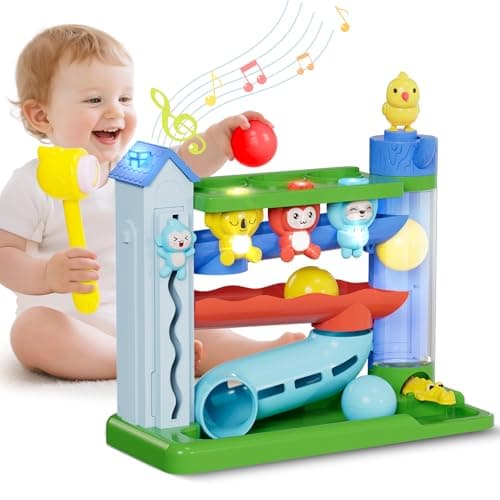Ussybaby Hammer Toddler Musical Toys LightUp Baby Musical Toy for 12 Year Old Boys GirlsSTEM Educational Toy with English Spanish for Ages 6991212181824 Months
