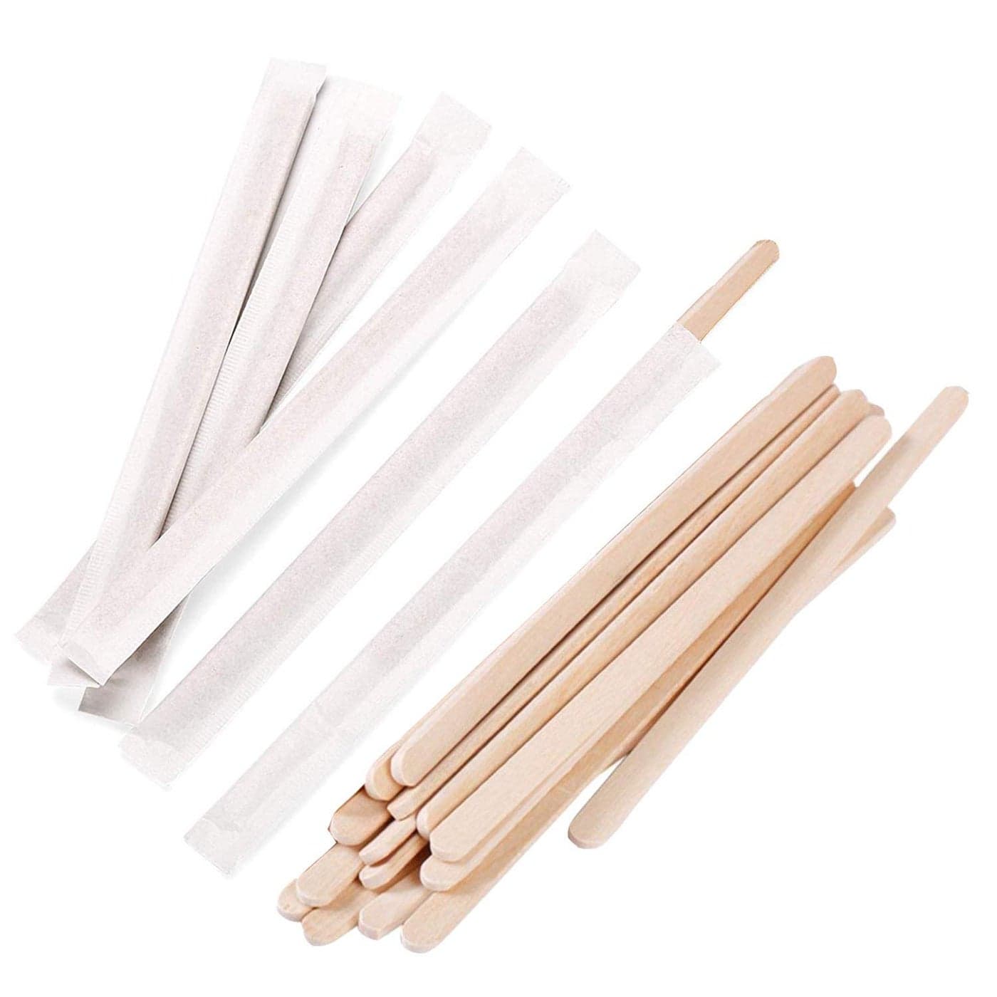 Gmark 55 Premium Wood Stirrer 23mm Thick Individual Wrapped 100 pc Wood Coffee Stir Sticks for Tea Beverage Corn Dog Stick Craft Stick 100Bag GM1115C