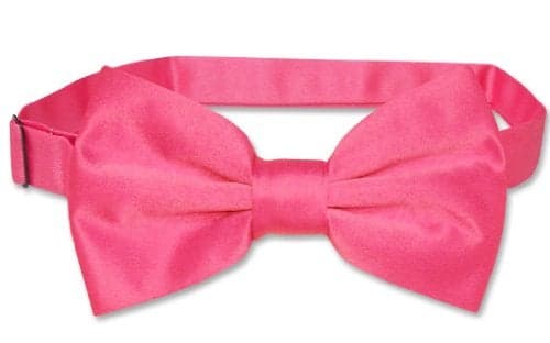 Vesuvio Napoli BOWTIE Solid HOT PINK FUCHSIA Color Men's Bow Tie for Tux or Suit