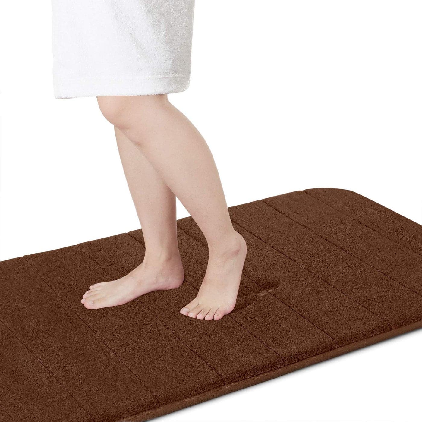 Yimobra Memory Foam Bath Mat Large Size 36 x 24 Inches Soft and Comfortable Super Water Absorption NonSlip Thick Machine Wash Easier to Dry for Bathroom Floor Rug Brown