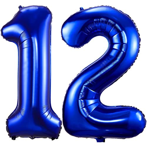 Navy Blue 12 Balloon Numbers40 Inch Dark Blue 12 or 21 Birthday Balloons Large Foil Mylar Balloons Number 12 for Birthday Party Anniversary Decorations