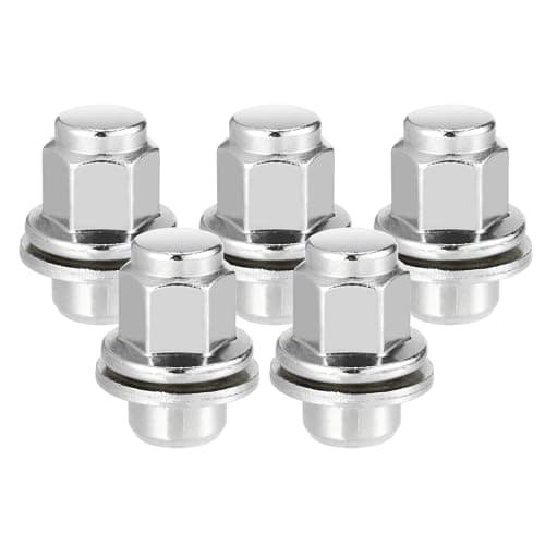 VekAuto 5 Pcs Wheel Lug Nuts Compatible for Jaguar XF XJ XE, Durable M12 x 1.5 Carbon Steel Silver Tone Tire Lugnuts