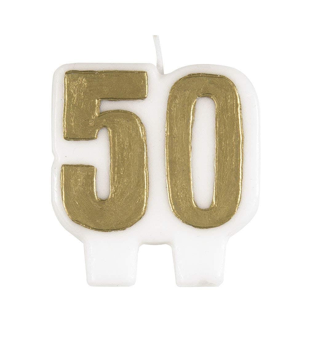 Unique Party Supply 2 x 2 Gold 50th Birthday