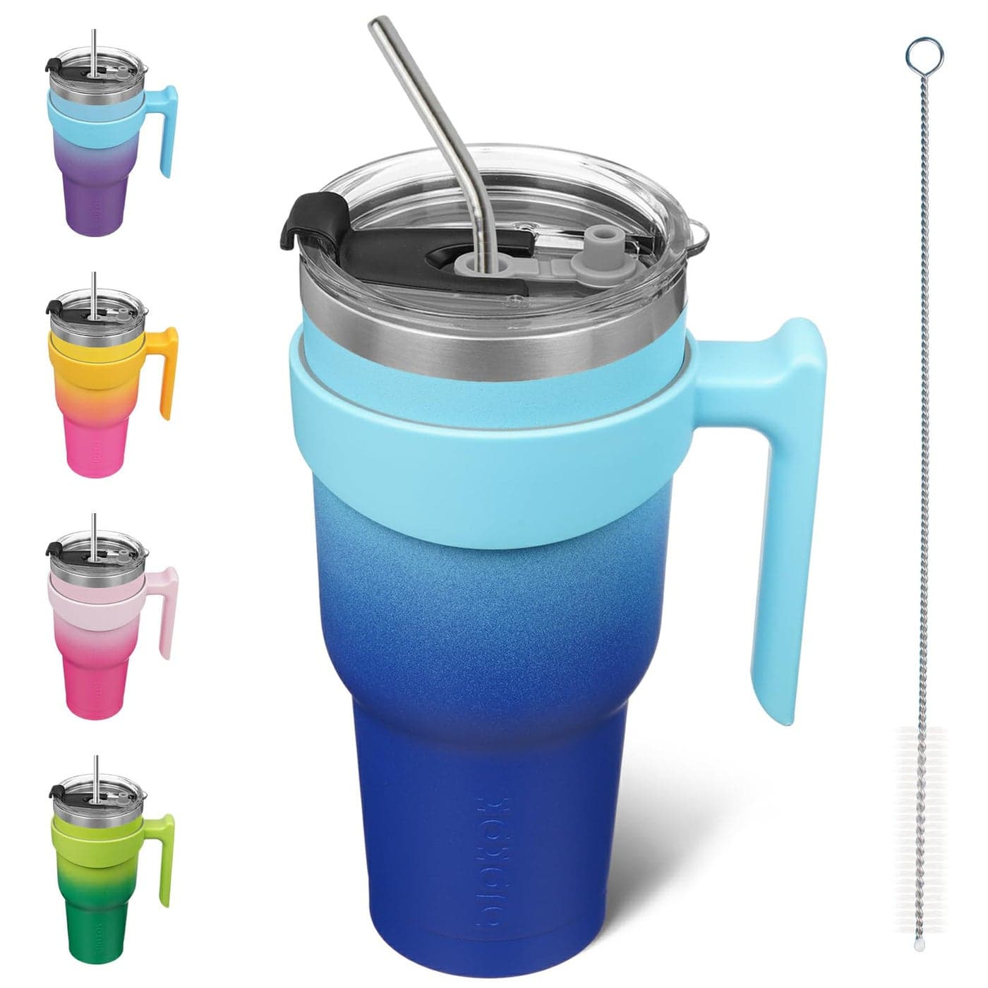 BJPKPK Tumbler With Handle 40 oz Tumbler With Lid And Straw Reusable Stainless Steel Insulated Travel Coffee CupsSky