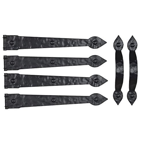 Household Essentials Hinge IT Premium Carriage House Handle Hinge Black Garage Door Magnet 4 Hingle 2 Handles Pack of 1