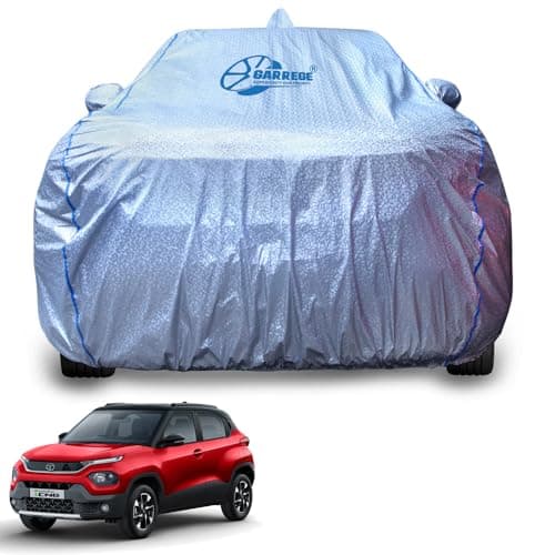 GARREGE Car Cover (Compatible with Tata Punch All Models Back antina, Punch Adventure Rhythm), Silver