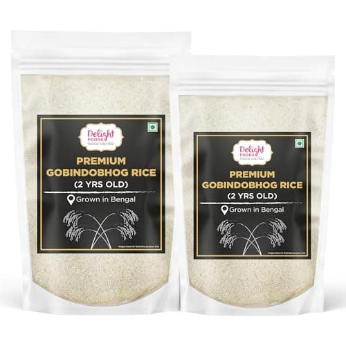 Delight Foods Premium Bengali Gobindobhog Rice | 2 Years Old Aged | Unpolished Aromatic Short Grain Chawal | Grown in Bengal | Ideal for Payesh/Kheer, Biryani & Pulao (1.5 kg (Pack of 1)