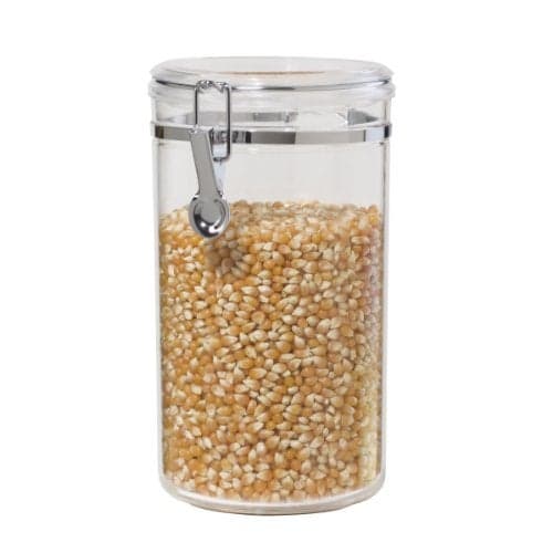 Oggi Large Clear Canister with Clamp Lid, 72 oz - Large Airtight Food Storage Container, for Kitchen & Pantry Storage of Bulk, Dry Foods, Pasta, Flour, Sugar, Coffee, Rice, Tea, Spices & Herbs