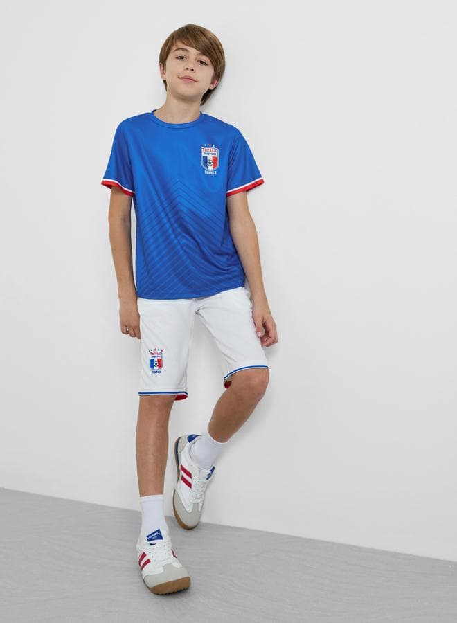 Teen Boys France Print Jersey T-Shirt and Shorts FIFA Football Set
