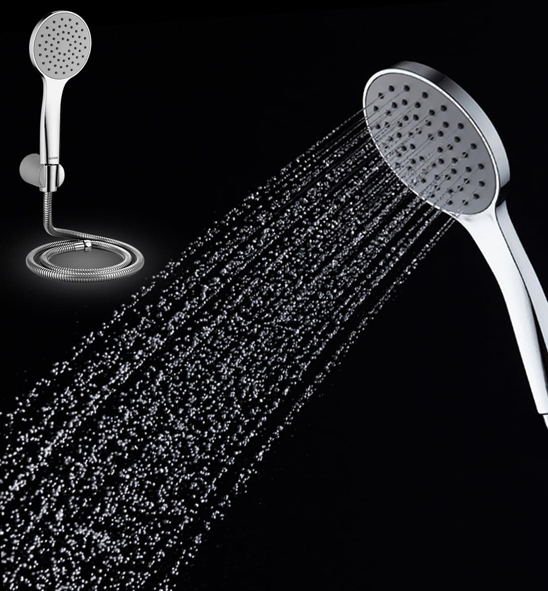 ALTON SHR22350 ABS, 4-INCH, Single Function Hand Shower With 1.5 Meter Shower Hose Pipe & Wall Hook