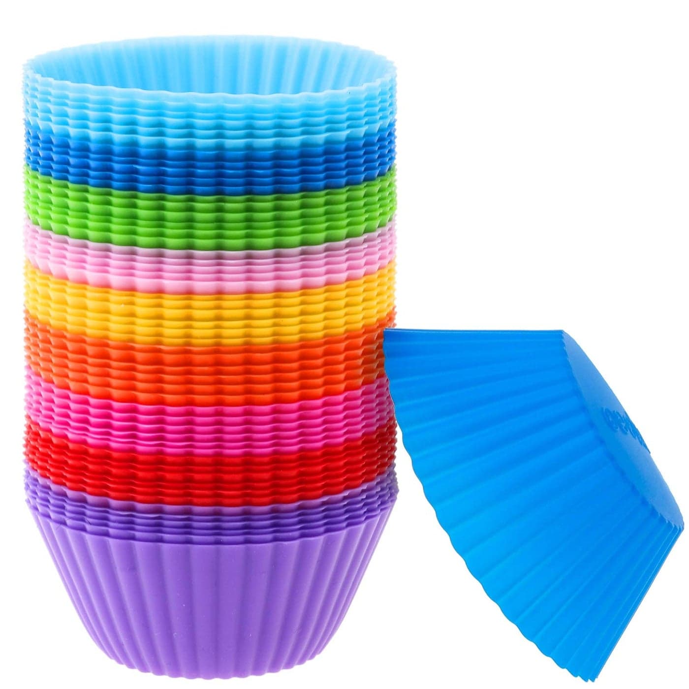 54 Pack Silicone Muffin Cups Selizo Silicone Cupcake Baking Cups Reusable Muffin Liners Cupcake Wrapper Cups Holders for Muffins Cupcakes and Candies
