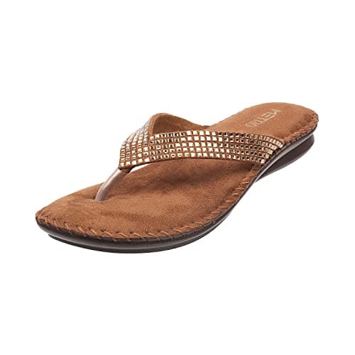 Metro Women's Yellow Gold Embellished Casual Comfort Fashion Slippers UK/3 EU/36 (44-1679)
