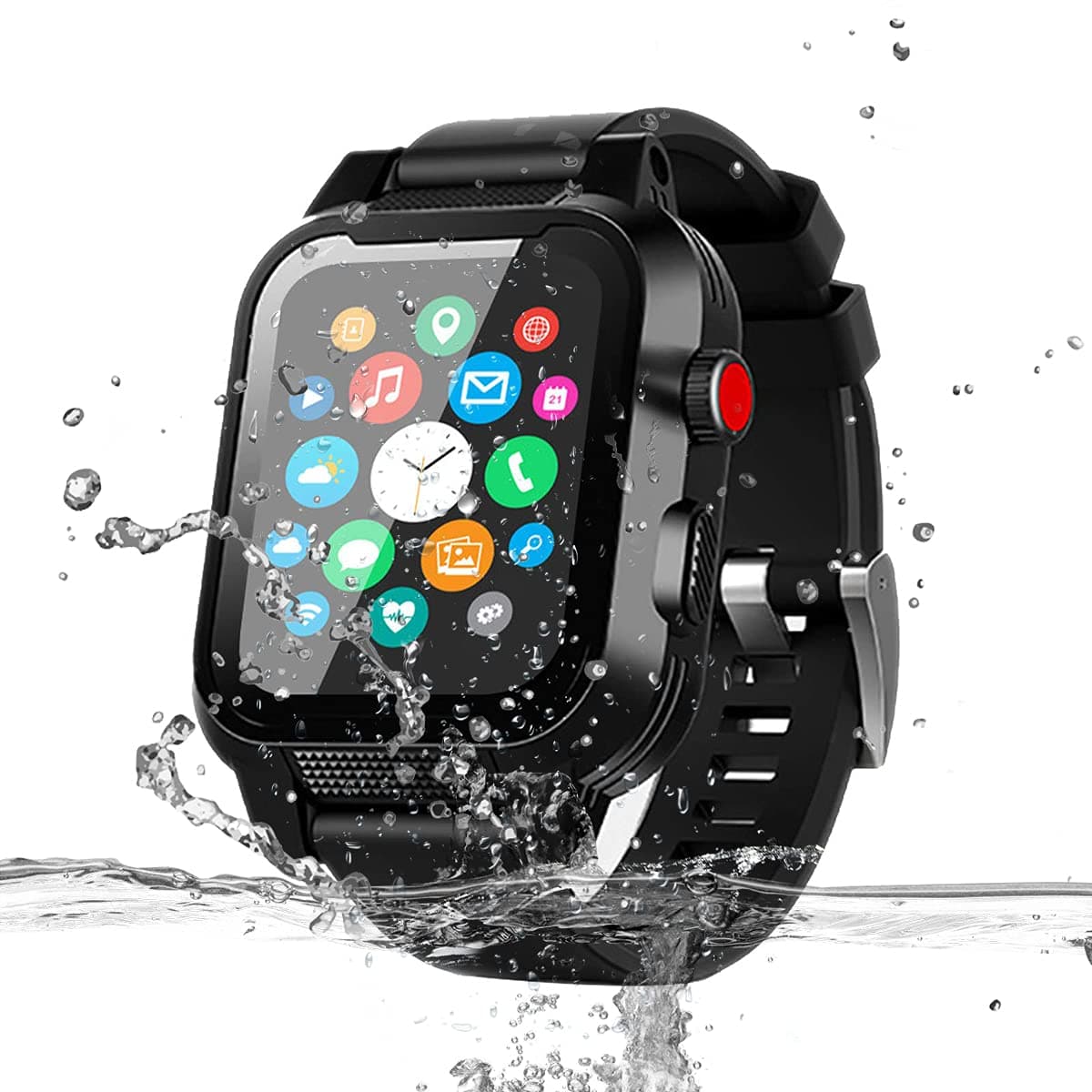 MIZUSUPI for Waterproof Apple Watch Case 42mm 45mm 44mm 41mm 40mm 38mm,IP68 Waterproof Case with Band and Screen Protector for Apple Watch Series 8 7 6 5 4 3 2 SE SE2, Full Body Rugged Protective Case
