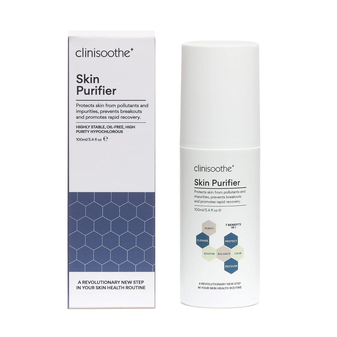 Clinisoothe Skin Purifier Daily Cleanser and Acne Treatment for Face Body with Hypochlorous Technology to Prevent Breakouts Promote Rapid Recovery For All Skin Types 34oz Spray Bottle