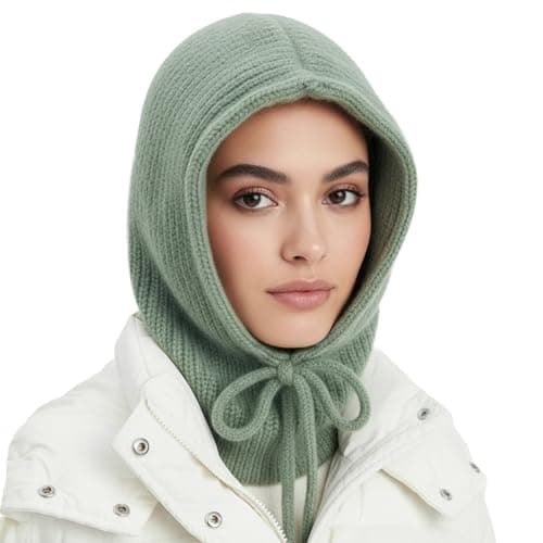 Hooded Scarf Beanie for Women Men Balaclava Scarves Hat for Fall Winter (HS02-10)
