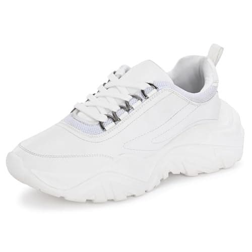 Centrino Women Chunky Sneaker | Cushioned Insole for Comfort | Stylish Lace-Up Design | Perfect for Casual Shoe for Girls 9726-1