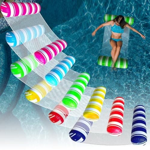 6 Pack Inflatable Pool Floats Adult Size Water HammockWater Floaties for Adults4in1 MultiPurpose Pool Floating ToysPool Rafts Lounge Chairs Floatiesfor Adults Vacation Fun and Rest