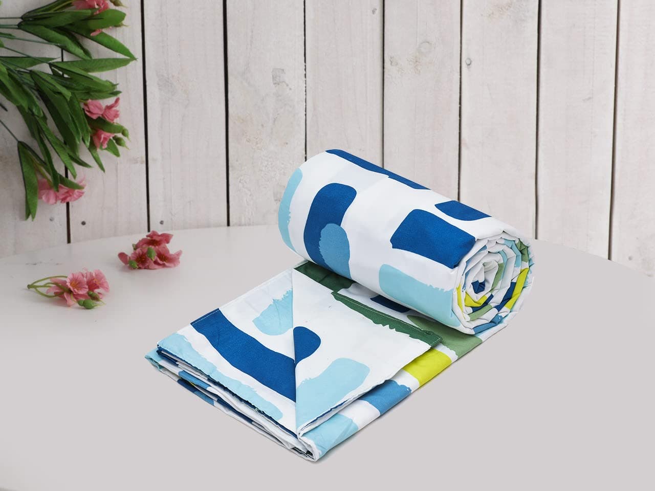 RRC Super Soft Microfiber Cotton Single Duvet Cover/Comforter Cover/Rajai Cover/Geometric/Blanket Cover/Quilt Cover King Size 60X90(Inches) with Zipper with Four Corner Ties, 144 tc