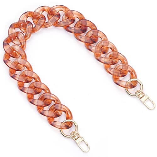 AUMEY Handbag Chain Straps Acrylic Purse Chain Strap Fashionable Replacement Purse Clutches Handles for Purse Handbags DIY Crafts, 15.7 inch of Each (03-Beautiful color A)