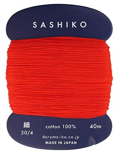 Sashiko Thread Thinner Weight 40m Col 213 Red Japanese Embroidery Quilting by Yokota