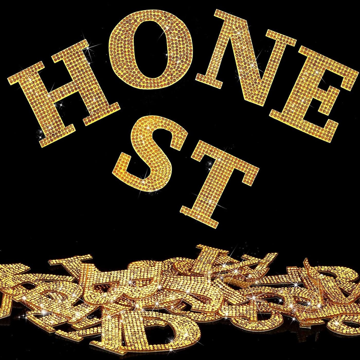 WILLBOND 37 Pcs Bling Crystal Rhinestone Stickers Alphabet Number Symbol SelfAdhesive Stickers Rhinestone Letter for Art Crafts Clothing DIY DecorsGold