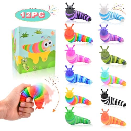 Cevioce Easter Basket Stuffers for Kids Toddlers 12Pcs Toddler Party Favors for Kids 812 Fidget Toys Slug for Students Treasure Box Toys for Classroom Prizes Toddler Easter Gifts for Boys Girls