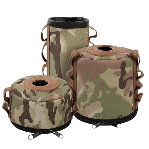 3pcs Mini Propane & Butane Canister Cover, Portable Ventilated Protector Storage Bag Thermal Insulation for Gas Fuel Cylinder Tank Case for Outdoor Camping Cooking BBQ Supplies, Easy to Carry