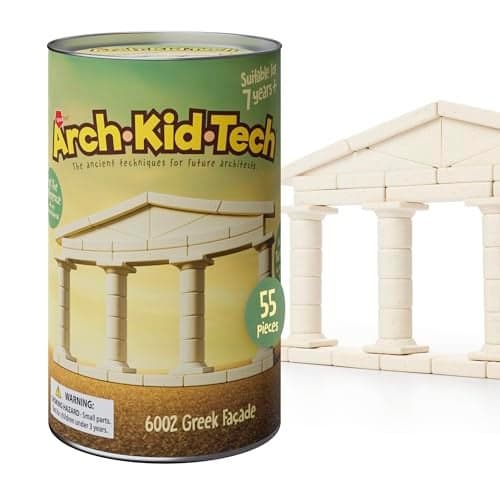 Taksa Toys Ancient Greek Facade Stem Toys Unique Educational Stackable Building Blocks for Kids Ages 7 8 9 10 Years Old Indoor Architectural Kit Learning Games Montessori Toys for Children 55 Pcs