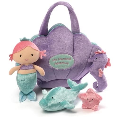 Baby GUND Play Soft Collection Mermaid Adventure 5Piece Plush Playset with Rattle Squeaker and Crinkle Plush Toys Sensory Toy for Babies and Newborns 8