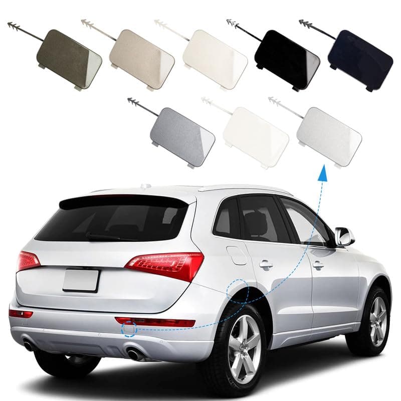 CZShiYue Car Rear Bumper Tow Hook Cover Cap Towing Eye Fit for Audi Q5 2008 2009 2010 2011 2012 2013 2014 2015 2016 2017 Trailer Cover 8R0807449 8R0807450 Silver Left Driver Side