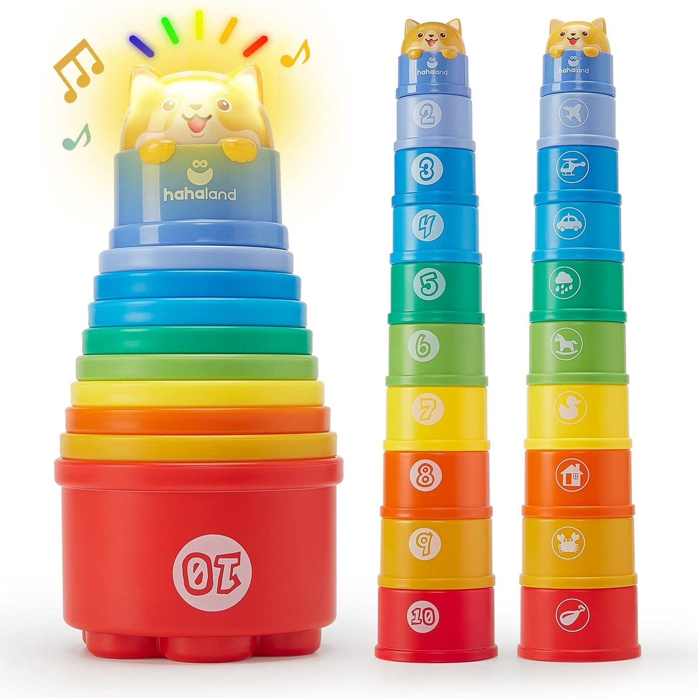 hahaland Stacking Toys for Toddlers 1-3 - Stacking Cups - Toddler Toys Age 1-2 Learning Montessori Toys for 1 Year Old Boy Birthday Gift Baby Easter Toys 12-18 Months