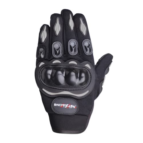 Steelbird Polyester Gt-01 Full Finger Bike Riding Cycling Gloves with Touch Screen Sensitivity at Thumb and Index Finger, Protective Off-Road Motorbike Racing (XL, Black)