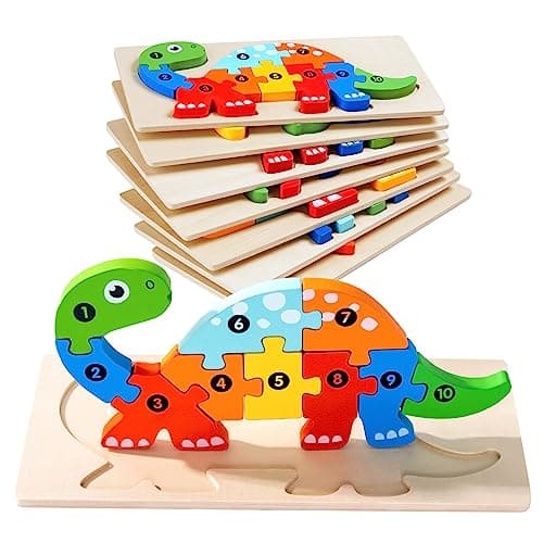 YySiRui 7 Pack Wooden Animal Toddler Puzzles for Kids Ages 35 Baby Montessori Toys for Kids Age 3 4 5 6 Years 7 Animal Shape Learning Jigsaw Toys for 3 Year Olds Boy Girl Easter Gifts