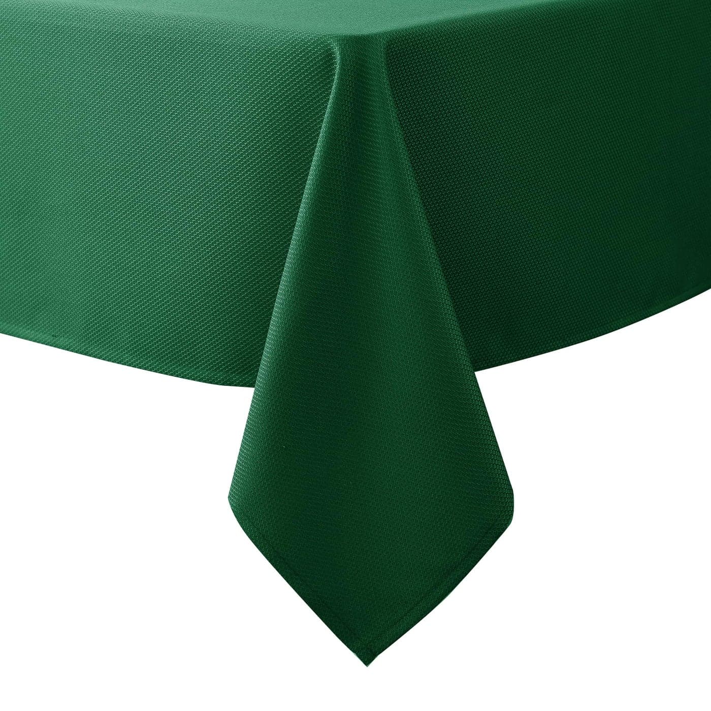 Biscaynebay Textured Fabric Rectangle Table Cloth 90x132 Inch Hunter Green Water Resistant Tablecloths for Dining Kitchen Wedding and Parties etc Machine Washable