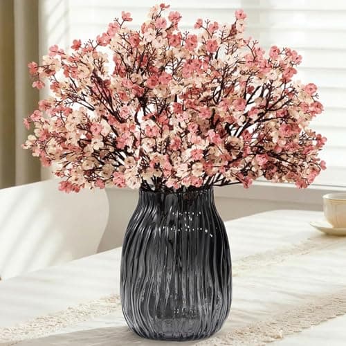 Lifewit Baby’s Breath Artificial Flowers, 10 Bundles Silk Gypsophila Faux Floral Stems for Wedding Bouquets, Home Decor, Centerpieces, DIY Arrangements, Farmhouse & Party Decorations (Beige Brown)