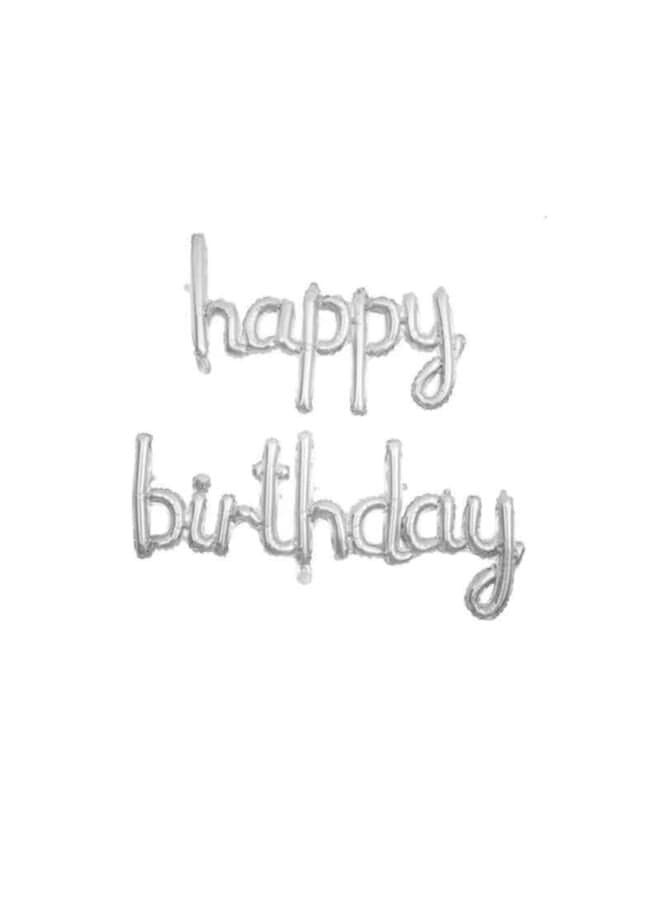 Silver Happy Birthday Letter Foil Balloon Set