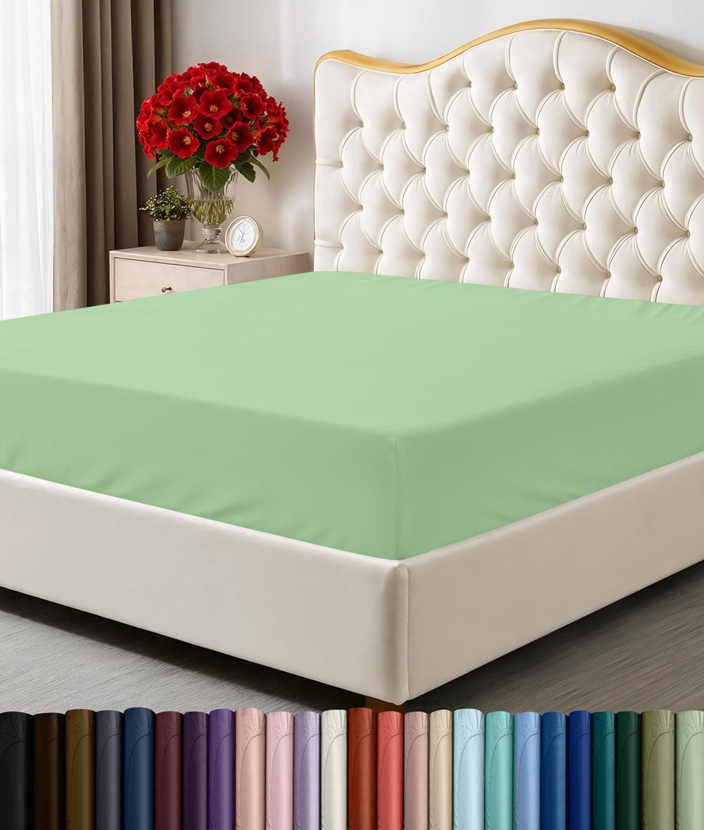 Utopia Bedding Full Fitted Sheet Bottom Sheet Deep Pocket Soft Microfiber Shrinkage and Fade ResistantEasy Care 1 Fitted Sheet Only Sage