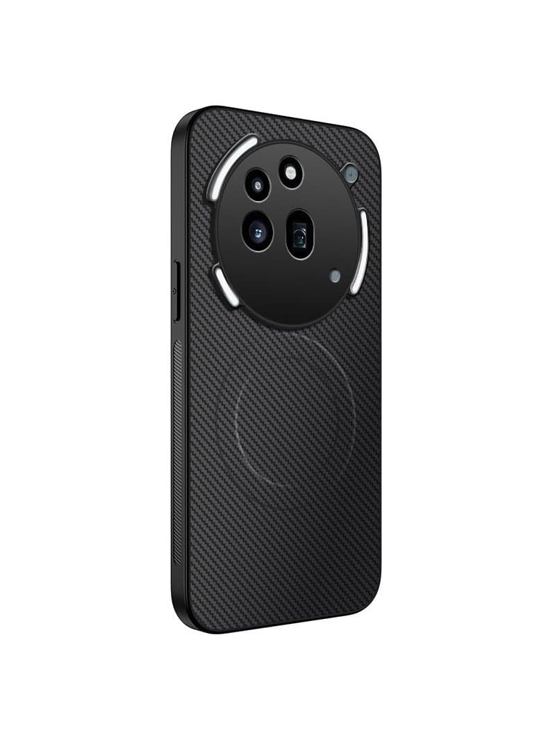 Nothing Phone 3A Pro Carbon Fibre Textured Magnetic Case, Wireless Charging Compatible, Business Leather Pattern Drop Protection Case