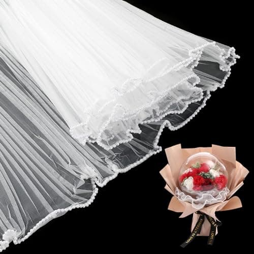 CCINEE 2Pack 437 Yards Flower Wrapping Mesh PaperPearl Wrinkled Wavy Net Yarn Flower Wrapping Mesh Paper Korean Bouquet Wrapping Mesh for DIY Crafts Wedding Florist Supplies874Yards Totally