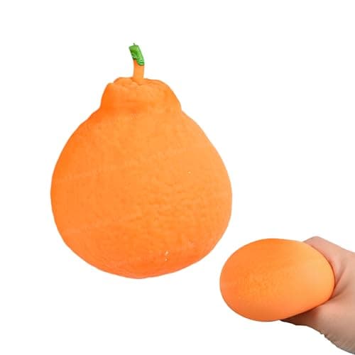 FunBlast Squishy Orange Toy – Pack of 1 Soft & Slow Rising Stress Relief Toys, Realistic Fruit Design, Non-Toxic PU Foam Fidget Toy for Kids & Adult (Orange)